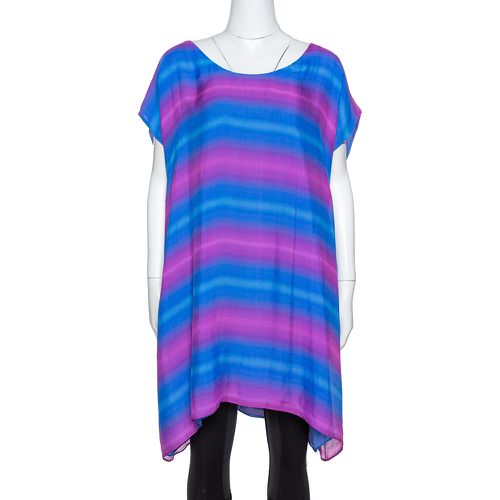 Emporio Armani Blue & Pink Gradient Print Silk Tunic L - Emporio Armani - Modalova