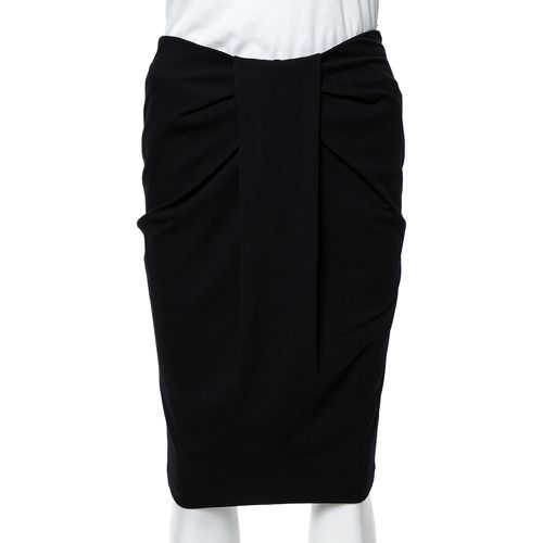 Emporio Armani Black Jersey Pleat Front Pencil Skirt S - Emporio Armani - Modalova