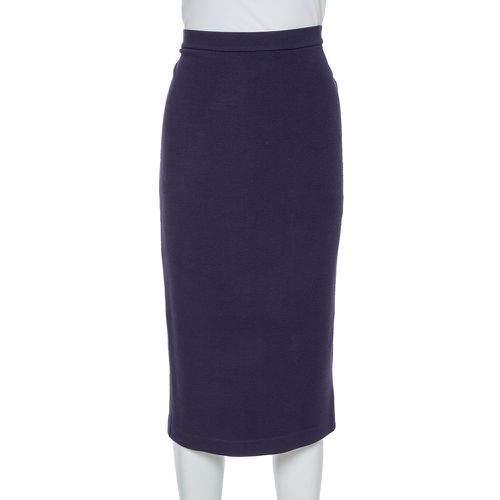 Emporio Armani Navy Blue Knit Pencil Skirt M - Emporio Armani - Modalova