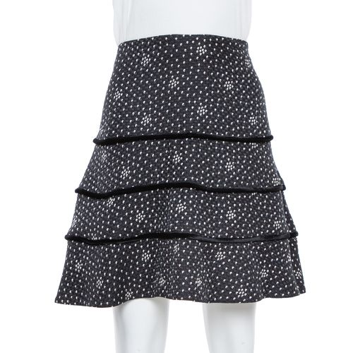 Emporio Armani Black Textured Silk Tiered Short Skirt M - Emporio Armani - Modalova