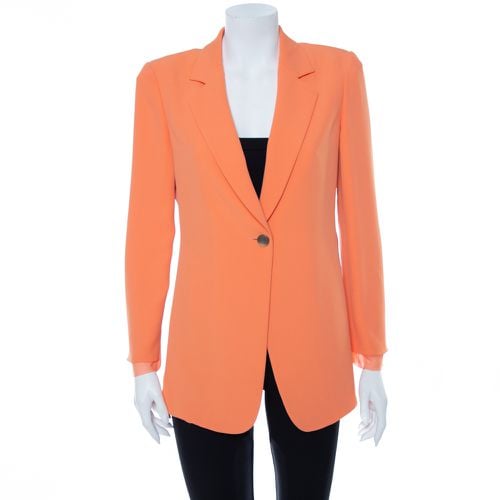 Emporio Armani Orange Crepe Sheer Paneled Detail Blazer M - Emporio Armani - Modalova