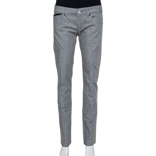 Emporio Armani Grey Cotton 5 Pocket Detail Tapered Leg Trousers L - Emporio Armani - Modalova