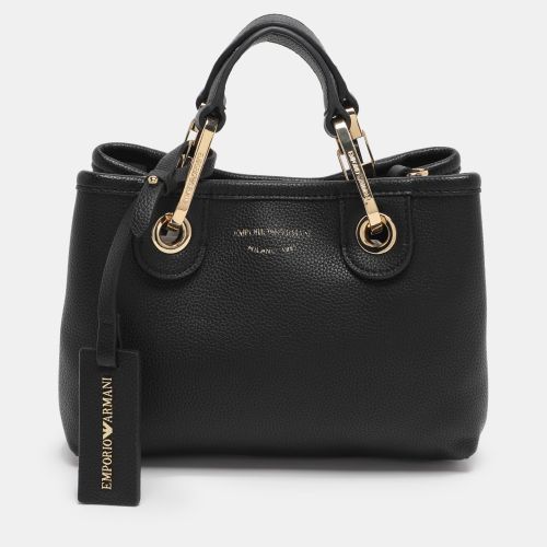 Emporio Armani Black Leather Small MyEA Tote - Emporio Armani - Modalova