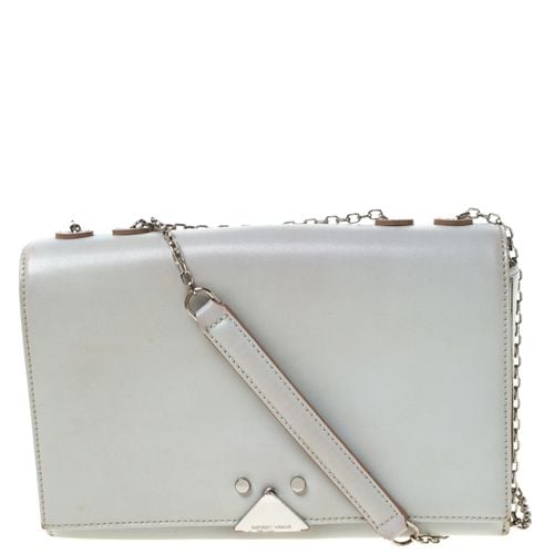 Emporio Armani Grey Leather Double Chain Shoulder Bag - Emporio Armani - Modalova