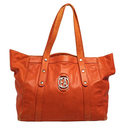 Emporio Armani Orange Leather Tote - Emporio Armani - Modalova