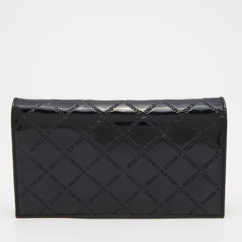 Embossed Patent Leather Continental Wallet - Emporio Armani - Modalova