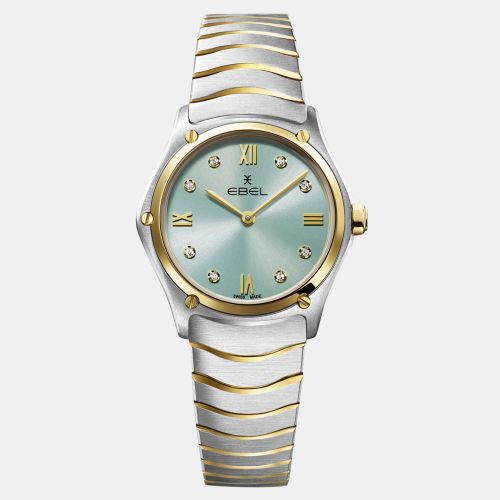 Ebel Mint Blue Diamond 18k Yellow Gold Sport Classic 1216557 Quartz Women's Wristwatch 29 mm - Ebel - Modalova