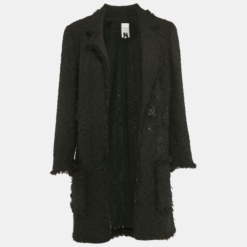 Edward Achour Paris Tweed Applique Detail Open Front Coat M - Edward Achour Paris - Modalova