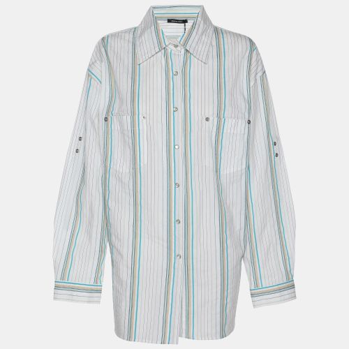 Striped Cotton Button Front Shirt XL - Elena Miro - Modalova