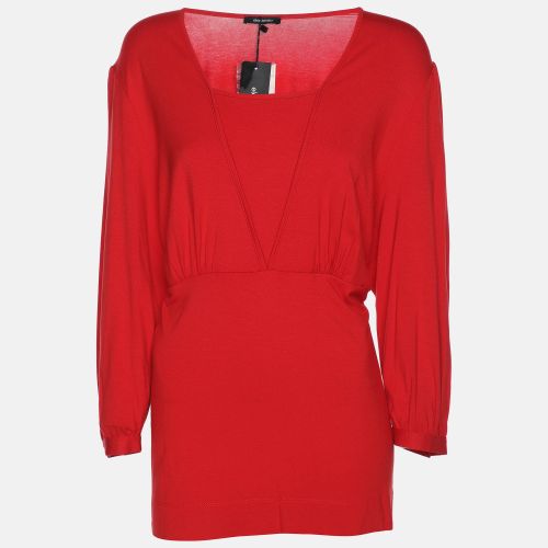 Elena Miro Red Jersey V Nick 3/4 Sleeve Blouse L - Elena Miro - Modalova
