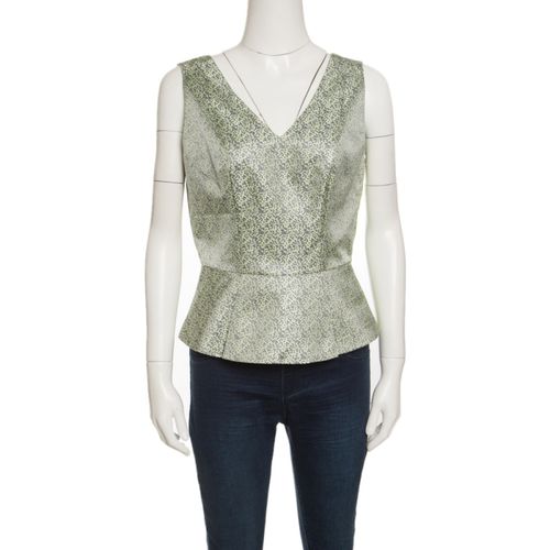 Elie Tahari Multicolor Mini Checkered Sleeveless Peplum Top S - Elie Tahari - Modalova