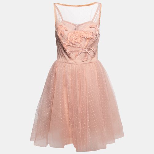 Elie Saab Light Dotted Tulle Embellished Mini Flared Dress L - Elie Saab - Modalova