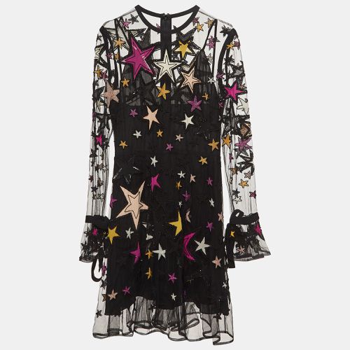 Elie Saab Black Star Embellished Full Sleeve Short Dress S - Elie Saab - Modalova