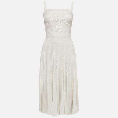 Elie Saab Off-White Jersey Lace Patch and Pleated Mini Dress XS - Elie Saab - Modalova