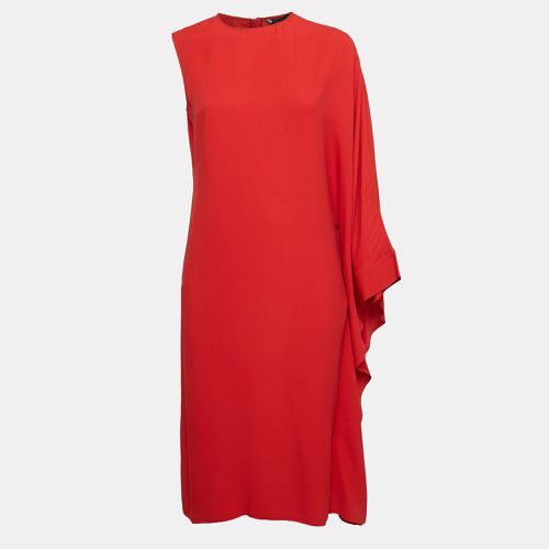 Elie Saab Red Crepe Asymmetric Sleeve Midi Dress XS - Elie Saab - Modalova