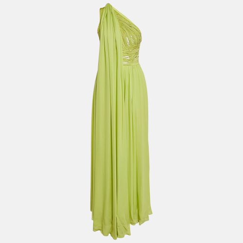 Elie Saab Green Sequin One Shoulder Maxi Dress S - Elie Saab - Modalova