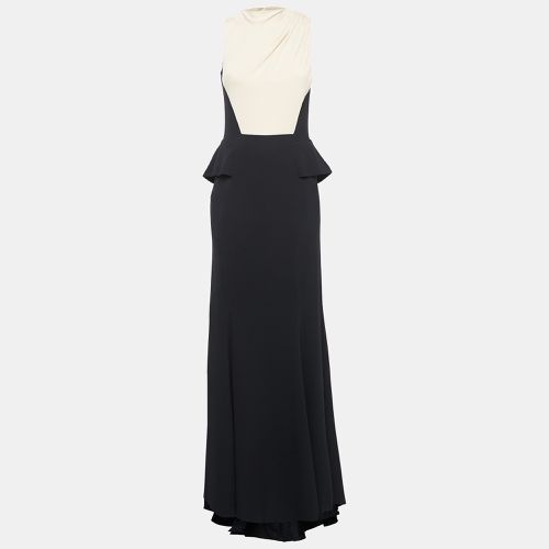 Elie Saab Black/Beige Crepe Sleeveless Maxi Dress S - Elie Saab - Modalova