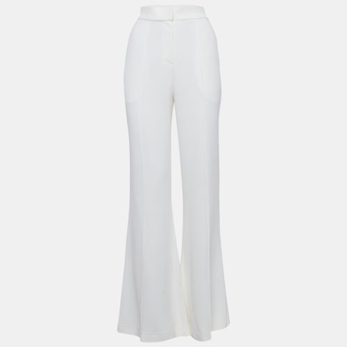 Elie Saab White Crepe High-Rise Flared Trousers S - Elie Saab - Modalova