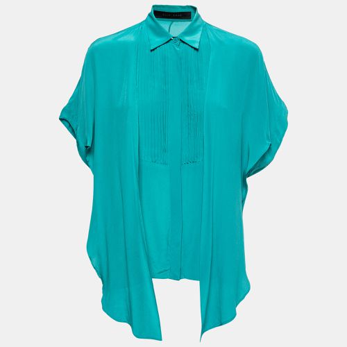 Elie Saab Green Crepe Silk Ruffled Overlay Shirt S - Elie Saab - Modalova