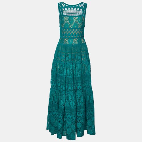 Elie Saab Green Lace Sleeveless Maxi Dress S - Elie Saab - Modalova