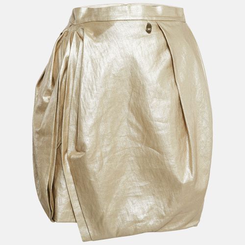 Elisabetta Franchi Gold Linen Draped Mini Skirt L - Elisabetta Franchi - Modalova