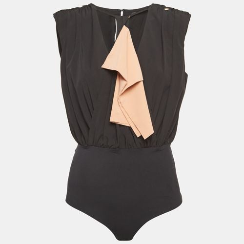 Elisabetta Franchi Black Jersey Bow Detail Sleeveless Bodysuit M - Elisabetta Franchi - Modalova