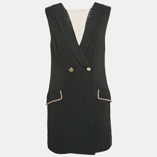 Elisabetta Franchi Black Crepe Double Breasted Vest Dress M - Elisabetta Franchi - Modalova