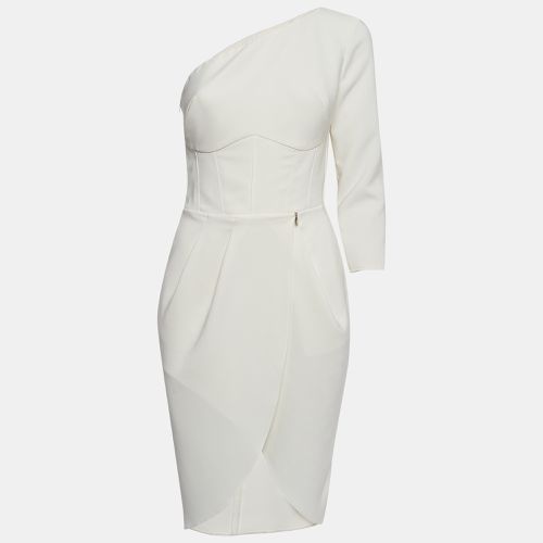 Elisabetta Franchi White Crepe One-Shoulder Short Dress M - Elisabetta Franchi - Modalova