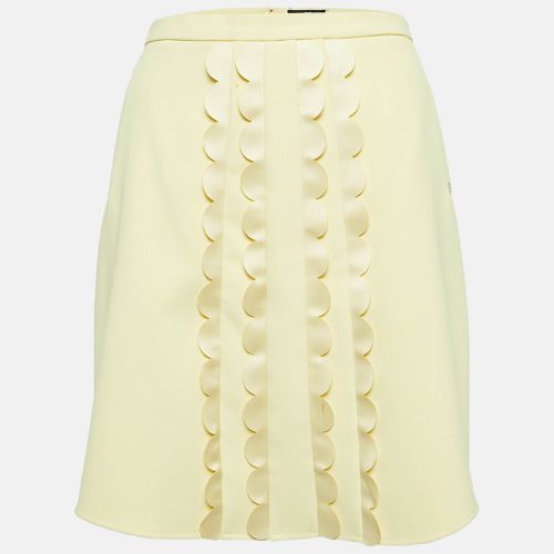 Elisabetta Franchi Yellow Crepe Scallop Detail Mini Skirt M - Elisabetta Franchi - Modalova