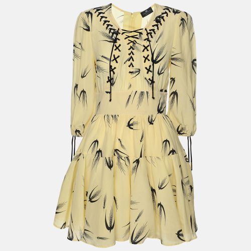 Elisabetta Franchi Yellow Silk Mini Long Sleeve Dress S - Elisabetta Franchi - Modalova