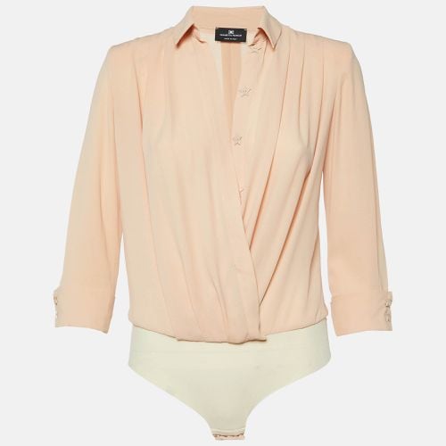 Elisabetta Franchi Peach Orange Georgette Bodysuit S - Elisabetta Franchi - Modalova