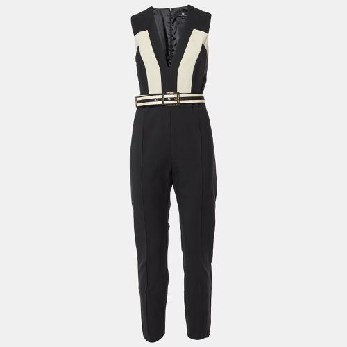 Elisabetta Franchi Black Crepe Belted Jumpsuit L - Elisabetta Franchi - Modalova