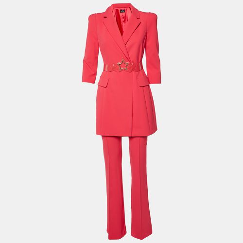 Elisabetta Franchi Fuchsia Pink Georgette Belted Pants Suit M - Elisabetta Franchi - Modalova