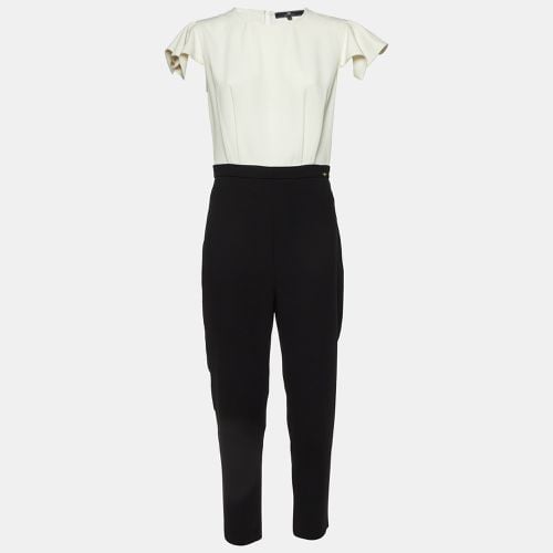 Monochrome Crepe Pleated Jumpsuit XL - Elisabetta Franchi - Modalova