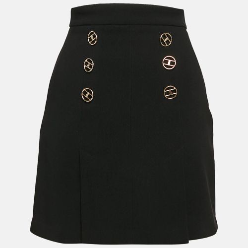 Elisabetta Franchi Black Crepe Button Detail Mini Skirt S - Elisabetta Franchi - Modalova