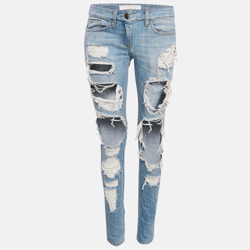 Elisabetta Franchi Light Blue Distressed Denim Skinny Jeans M Waist 28" - Elisabetta Franchi - Modalova