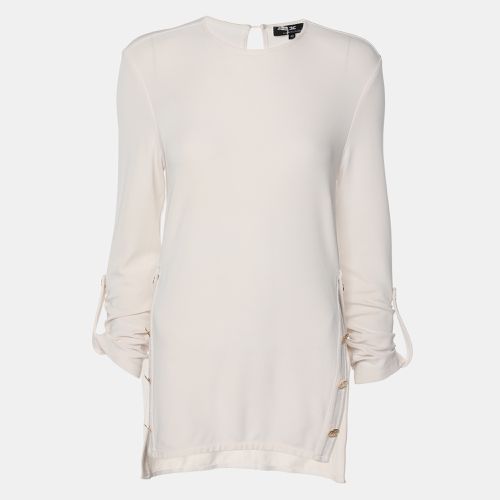 Elisabetta Franchi Cream Knit Fabric Long Sleeve Blouse XL - Elisabetta Franchi - Modalova