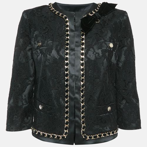 Elisabetta Franchi Black Lace Chain Detail Jacket M - Elisabetta Franchi - Modalova