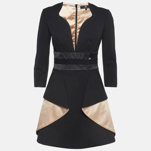 Elisabetta Franchi Black & Beige Crepe Mini Dress M - Elisabetta Franchi - Modalova