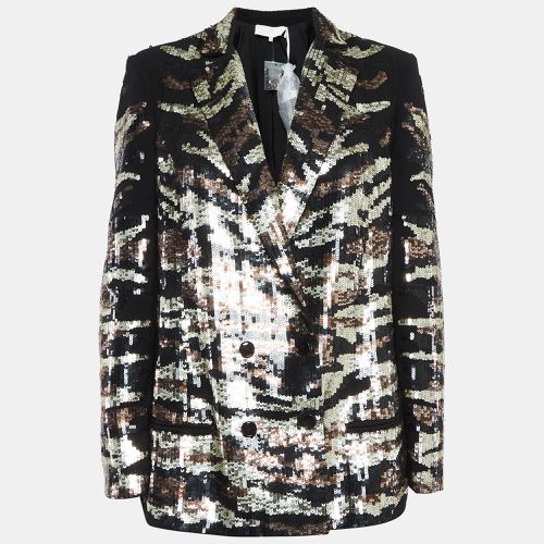 Gold Sequin Crepe Blazer M - Elisabetta Franchi - Modalova