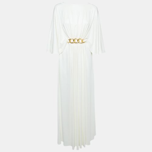 Elisabetta Franchi White Jersey Belted Maxi Dress S - Elisabetta Franchi - Modalova