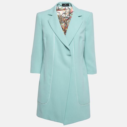 Elisabetta Franchi Mint Green Crepe Mid-Length Coat M - Elisabetta Franchi - Modalova