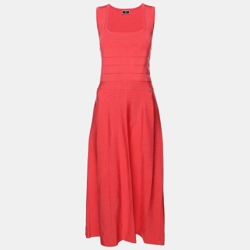 Elisabetta Franchi Pink Stretch Knit Sleeveless Midi Dress M - Elisabetta Franchi - Modalova