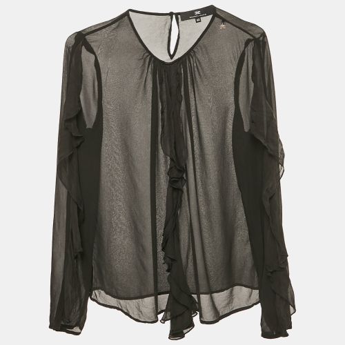 Crepe Ruffled Full Sleeve Top M - Elisabetta Franchi - Modalova