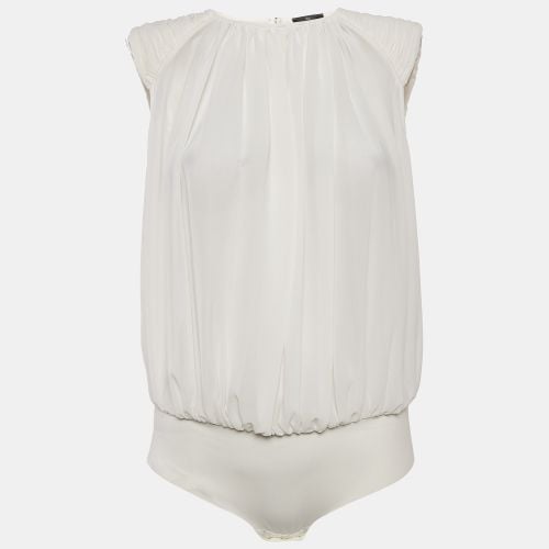 Elisabetta Franchi White Crepe Bodysuit M - Elisabetta Franchi - Modalova