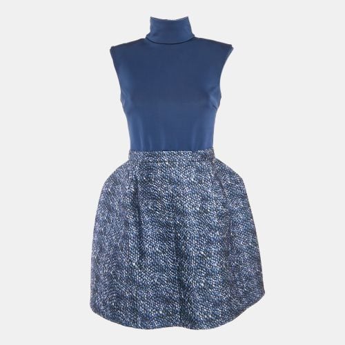 Elisabetta Franchi Blue Printed Jersey Mini Dress M - Elisabetta Franchi - Modalova