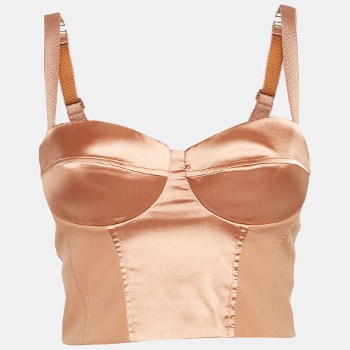 Elisabetta Franchi Orange Satin Strappy Bustier Top S - Elisabetta Franchi - Modalova