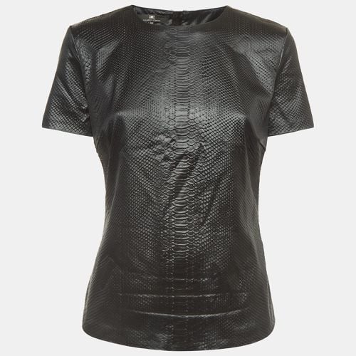 Elisabetta Franchi Black Snake Textured Jacquard Top L - Elisabetta Franchi - Modalova