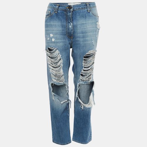 Elisabetta Franchi Blue Ripped Denim Jeans M Waist 30" - Elisabetta Franchi - Modalova