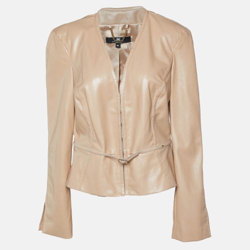 Elisabetta Franchi Beige Faux Leather Belt Detail Jacket L - Elisabetta Franchi - Modalova